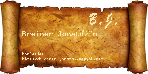 Breiner Jonatán névjegykártya